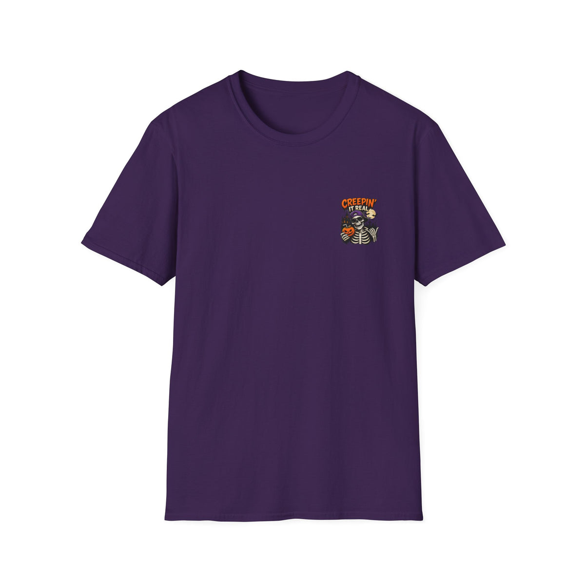 Creepin’ It Real Halloween T-Shirt – Skeleton Graphic Tee