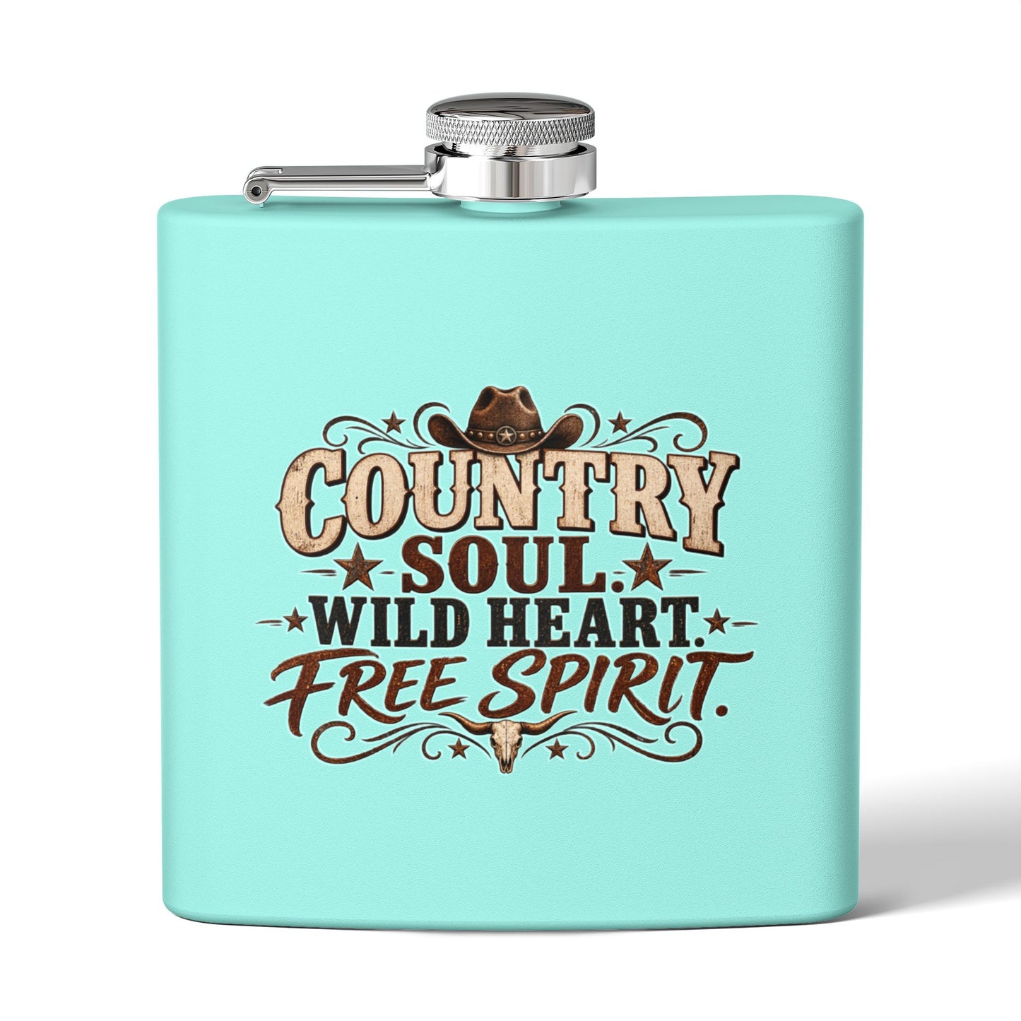 Country Soul Wild Heart Free Spirit Hip Flask