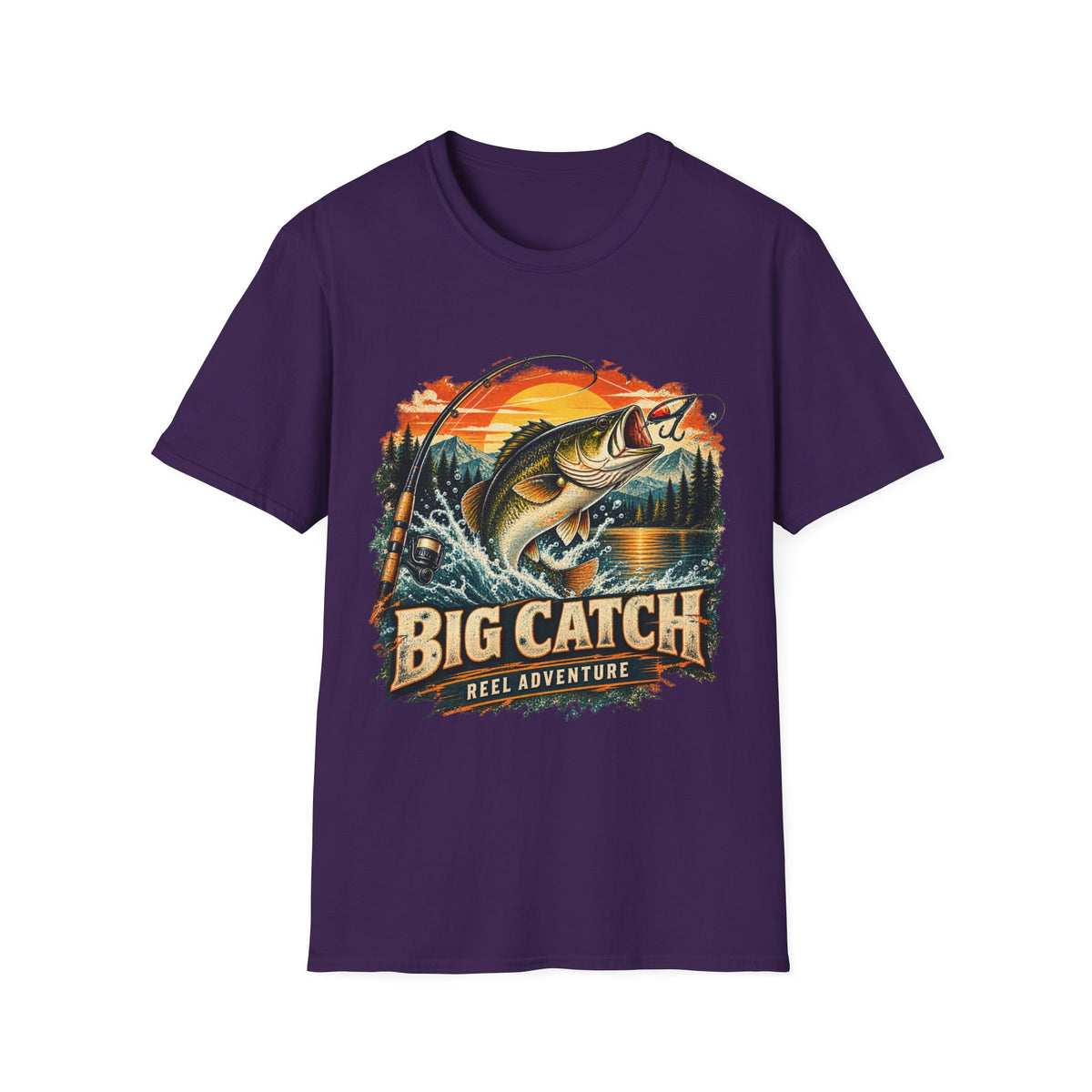 Big Catch Reel Adventure Fishing T-Shirt – Vintage Angler Graphic Tee