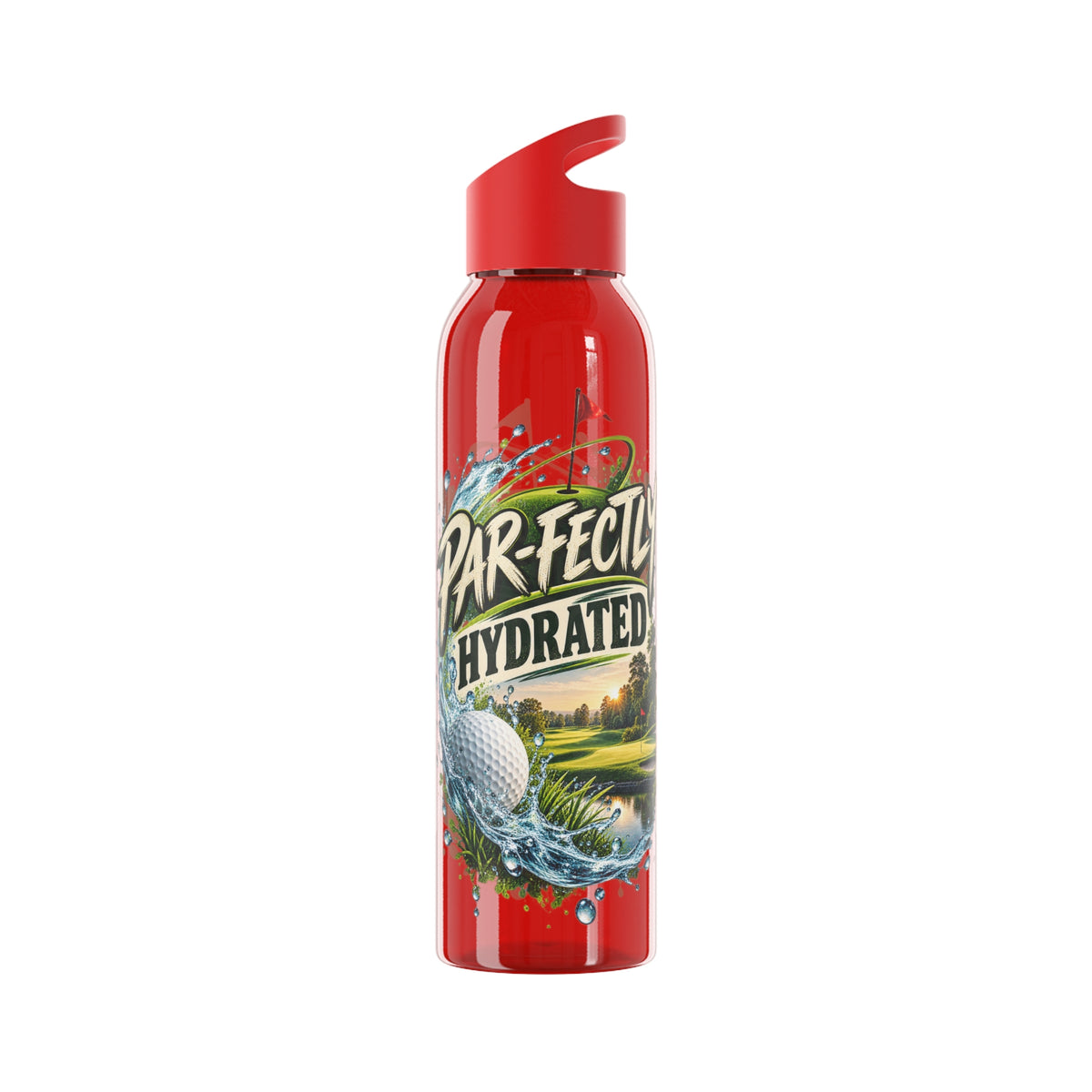 Bouteille d'eau de golf parfaitement hydratée Motif scène de golf dans une gamme de couleurs