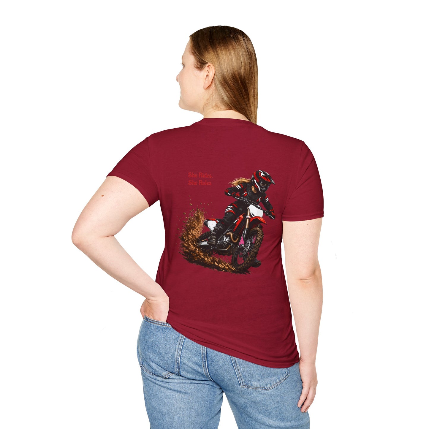 She Rides, She Rules Dirt Bike T-Shirt