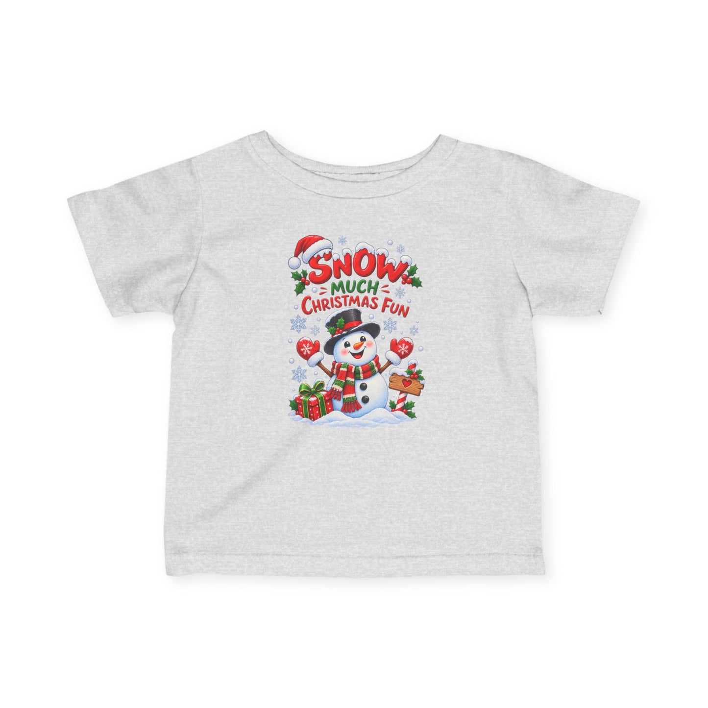 Snow Much Christmas Fun Infant Christmas T-Shirt – Snowman Tee