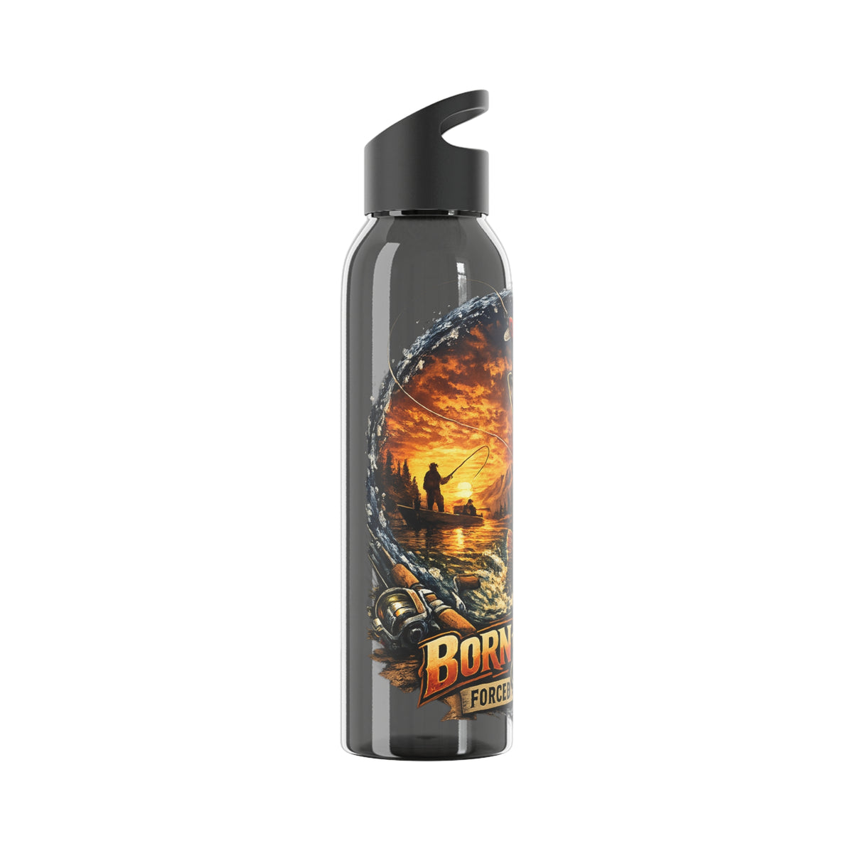 Born to Fish Forced to Work Water Bottle – Angler Fishing Bottle
