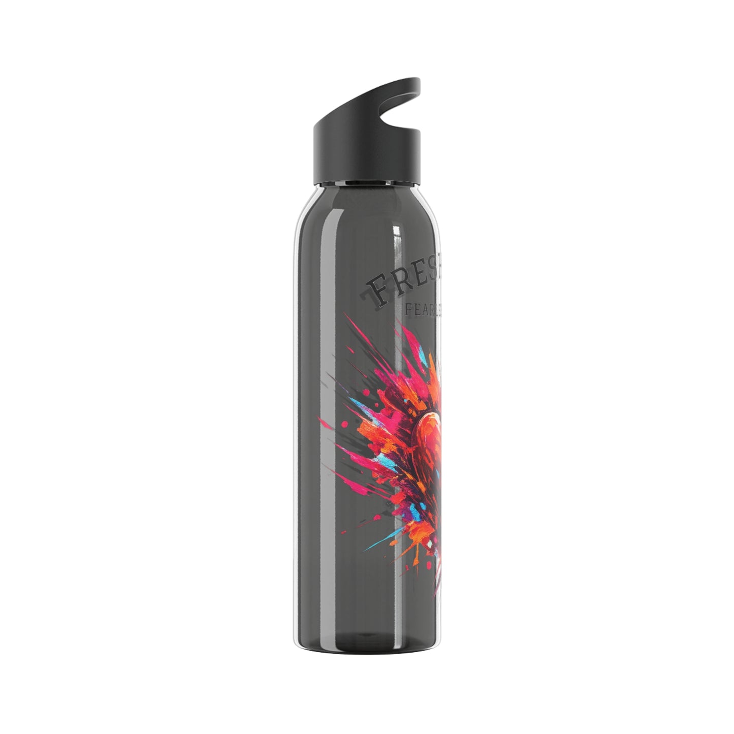 Fresh Start Fearless Heart Reusable Water Bottle | Inspirational Sports Bottle | Positive Lifestyle Drink Bottle | Gifts & Lifestyle