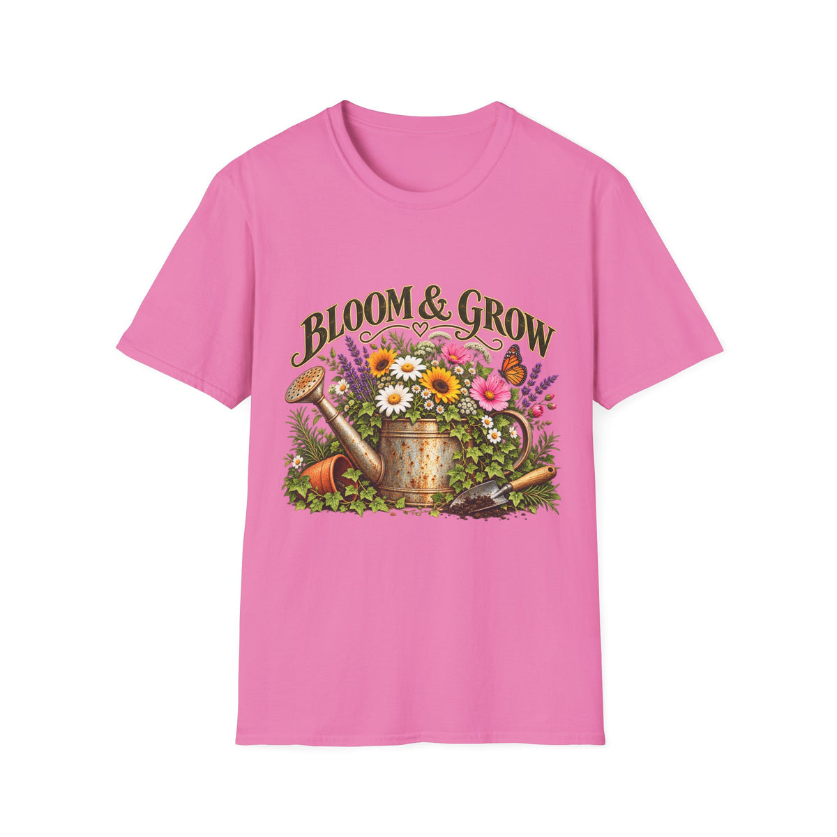 Bloom & Grow Vintage Garden – Front Print T-Shirt