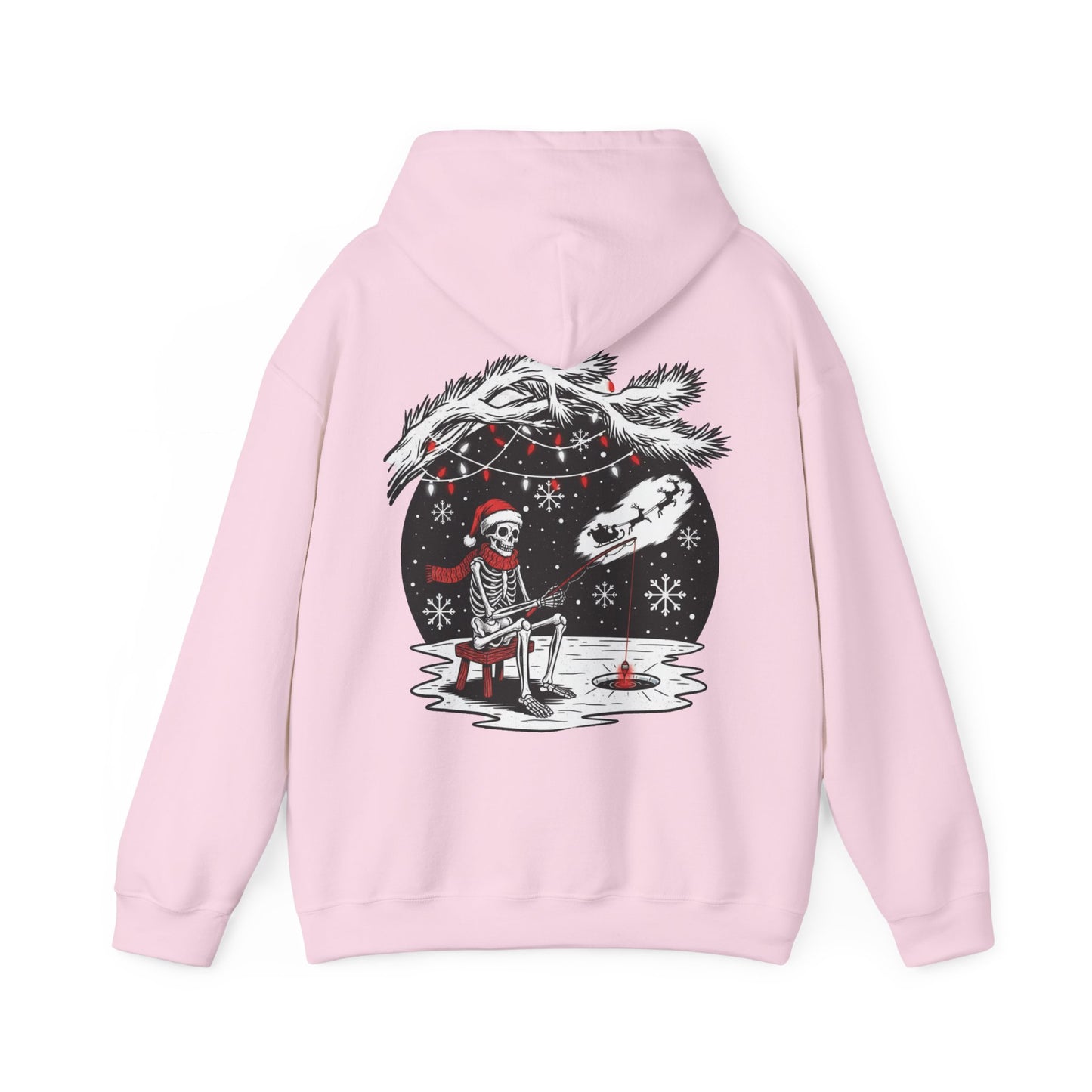 Merry Fishing Christmas Hoodie – Skeleton Fisherman Festive Hoodie