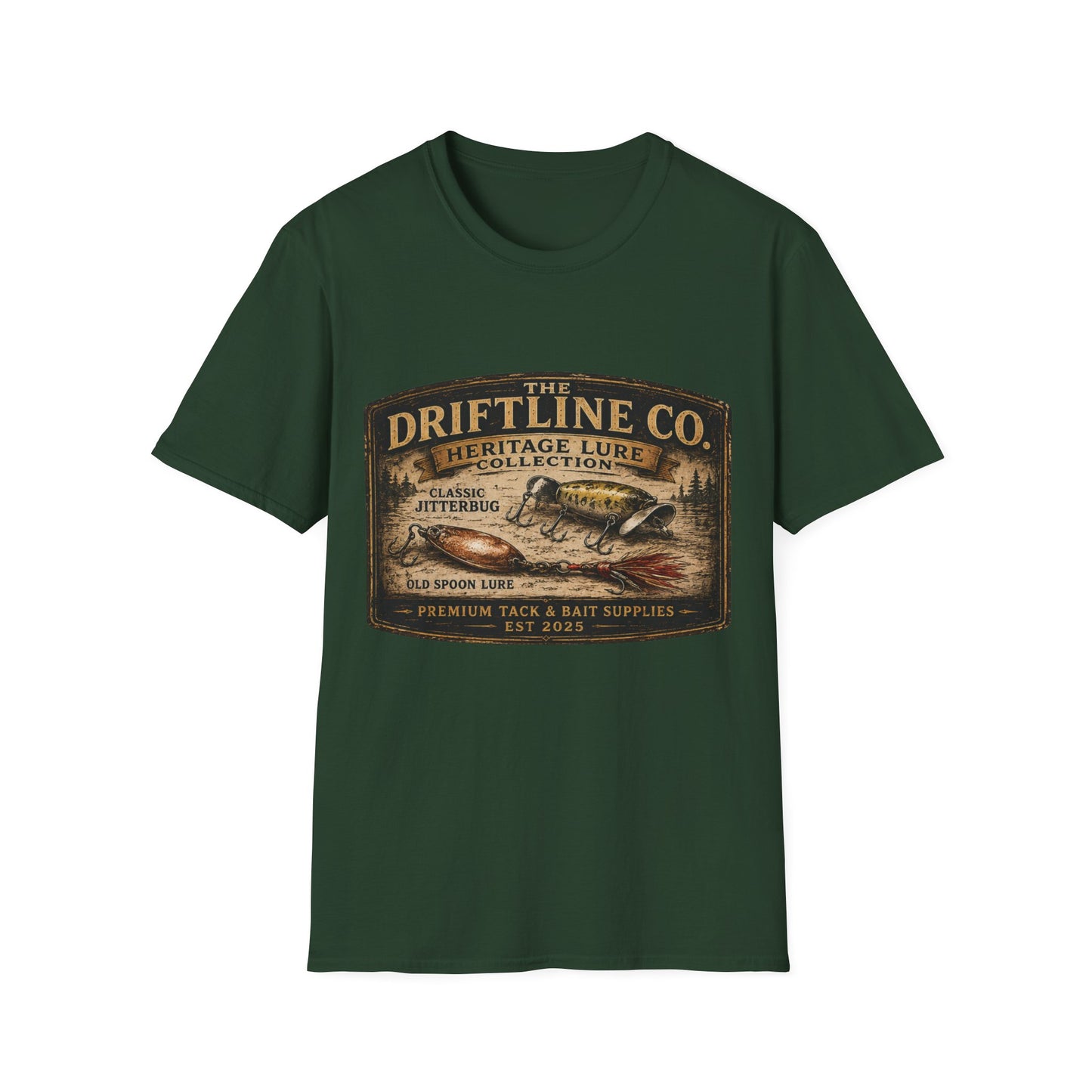 Heritage Lure Collection Vintage Fishing T-Shirt | Front Print Tee | The Driftline Company