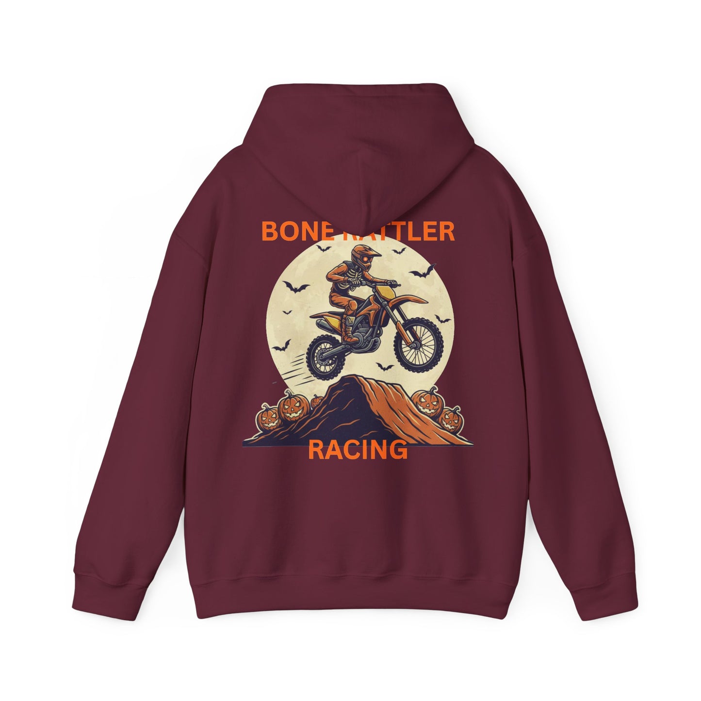 Bone Rattler Motocross Halloween Hoodie – Unisex Dirt Bike Hoodie