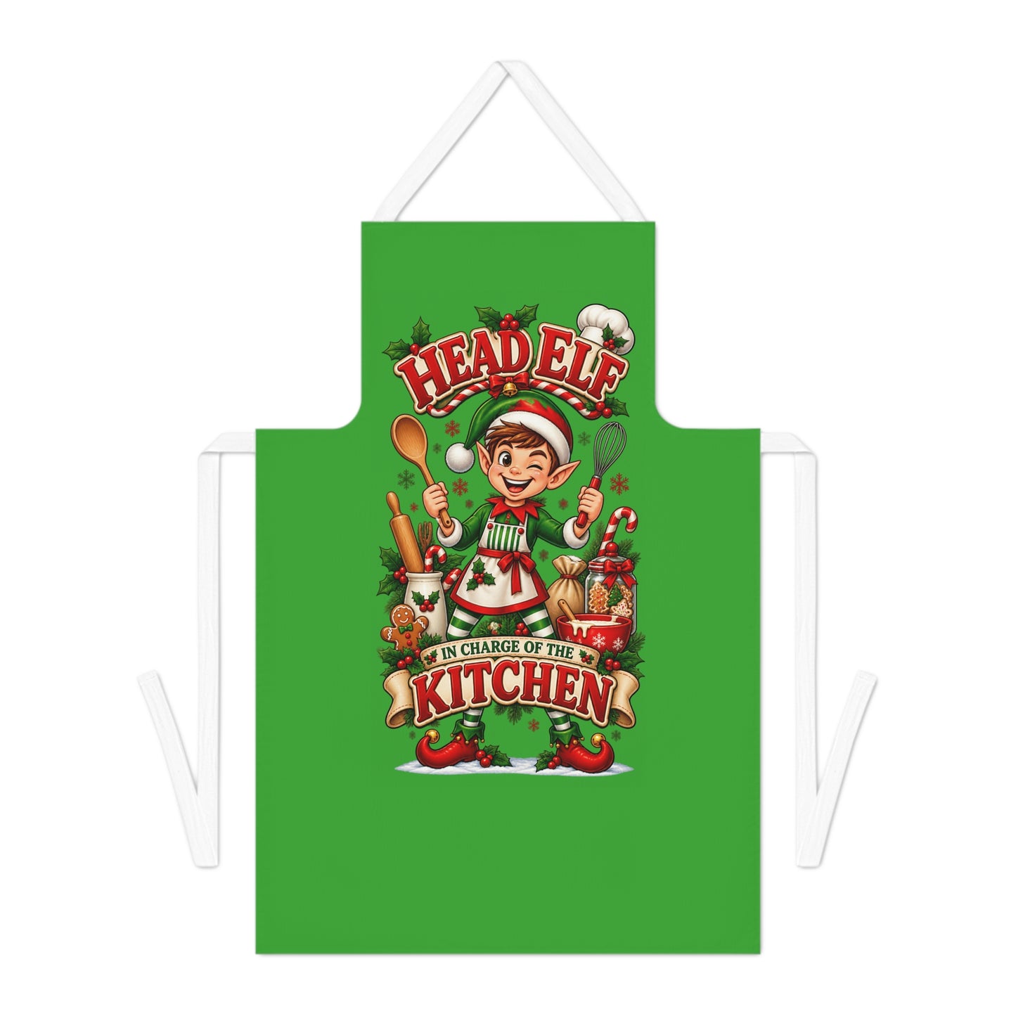 Head Elf in Charge of the Kitchen Christmas Apron
