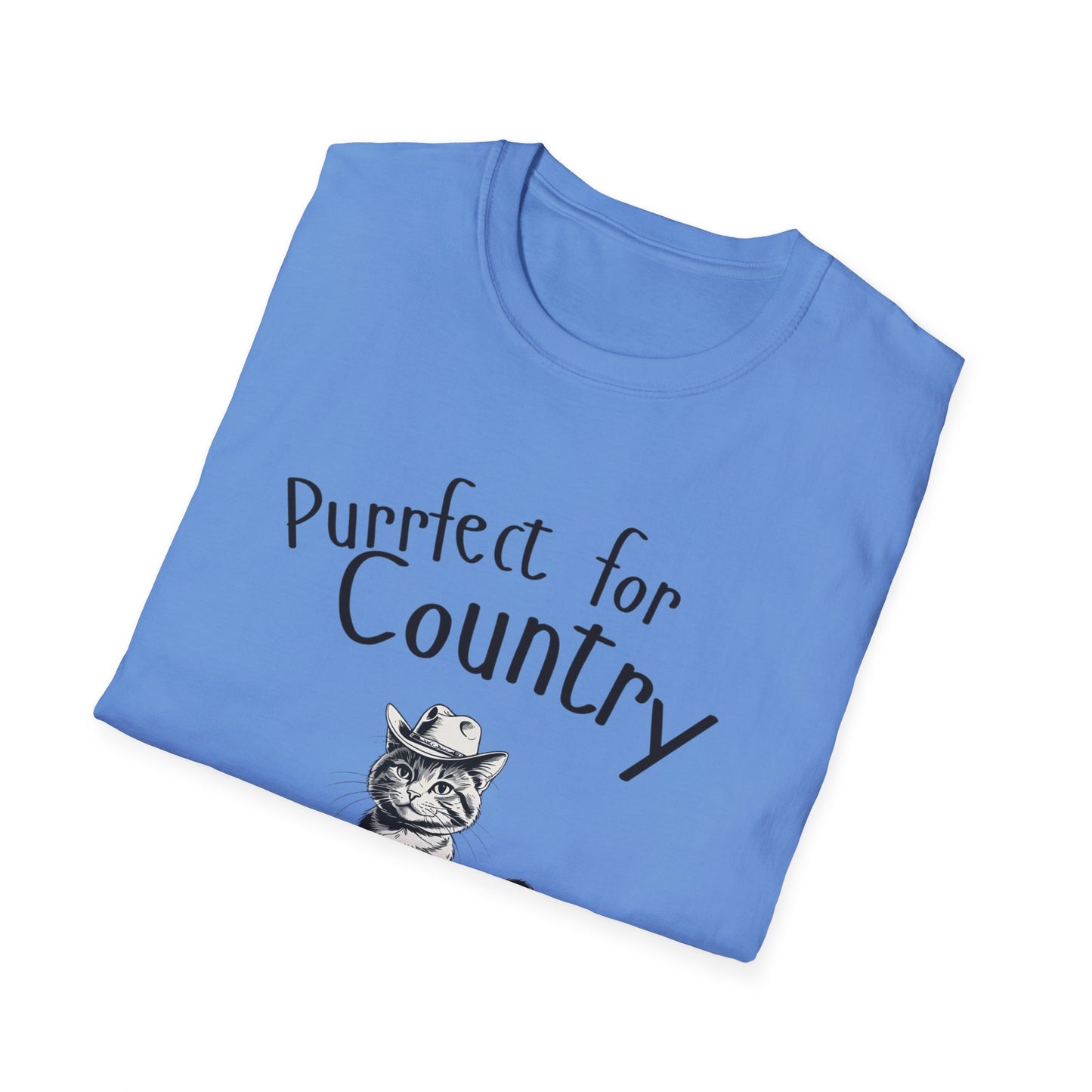 Purrfect for Country Cat Lover T-Shirt, Funny Pet Gift, Unisex Tee for Cat Owners, Cute Animal Apparel, Perfect for Birthdays, Gifts