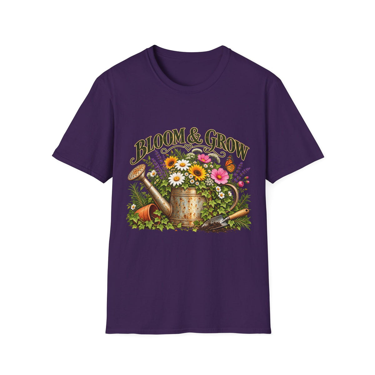 Bloom & Grow Vintage Garden – Front Print T-Shirt