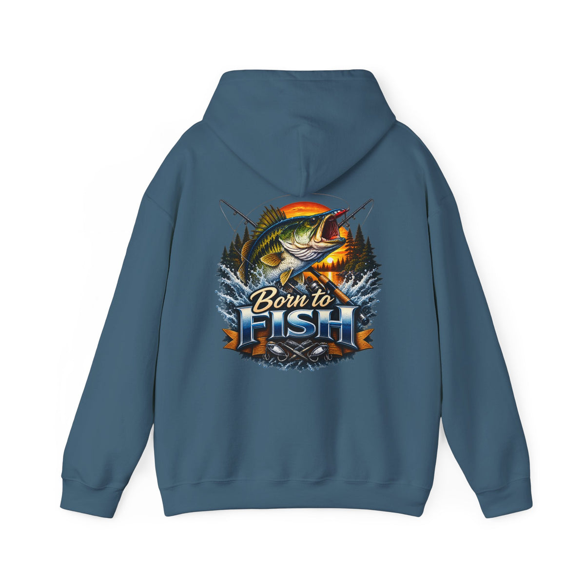 Born to Fish Back Print Hoodie – Fishing Graphic Hoodie