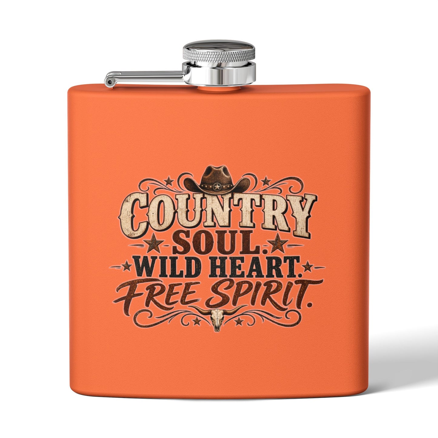 Country Soul Wild Heart Free Spirit Hip Flask