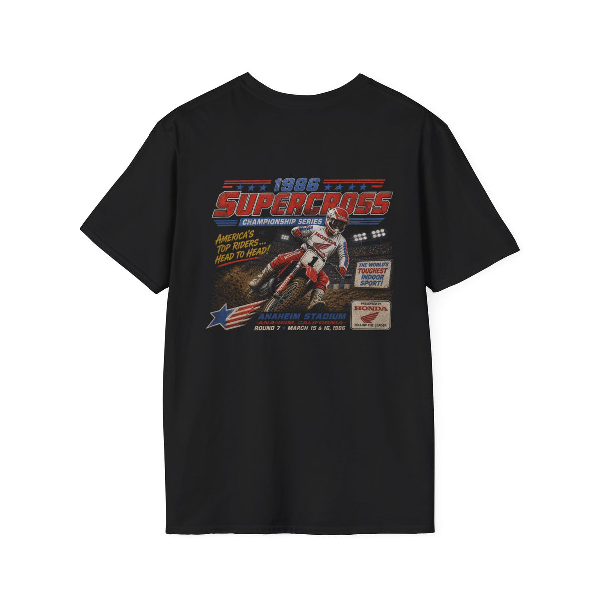 T-shirt de course de moto Supercross 1986