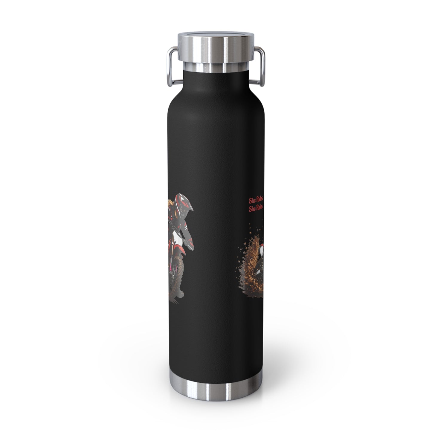She Rides She Rules Motocross Insulated Flask