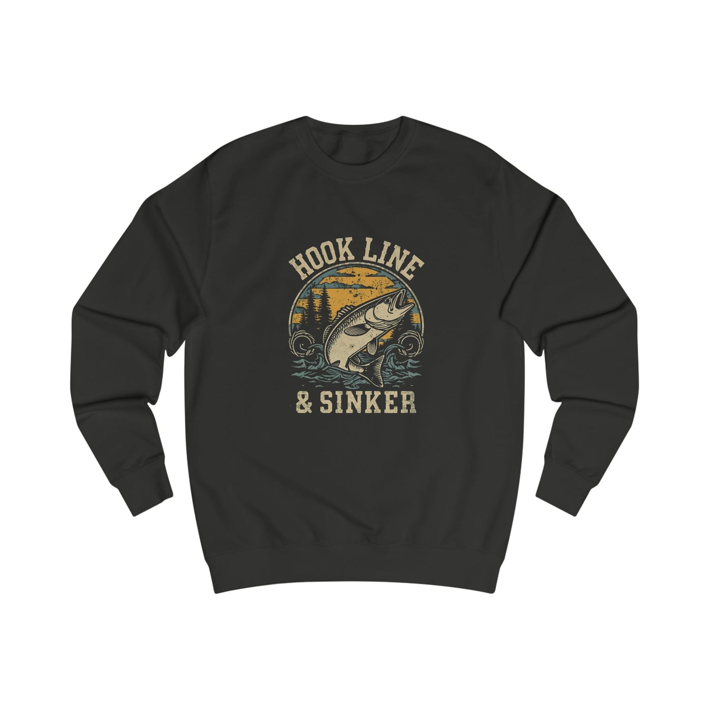Fishing Themed Unisex Sweatshirt, Hook Line & Sinker Apparel, Cozy Gift for Anglers, Casual Outdoor Wear, Perfect for Birthdays & Holidays