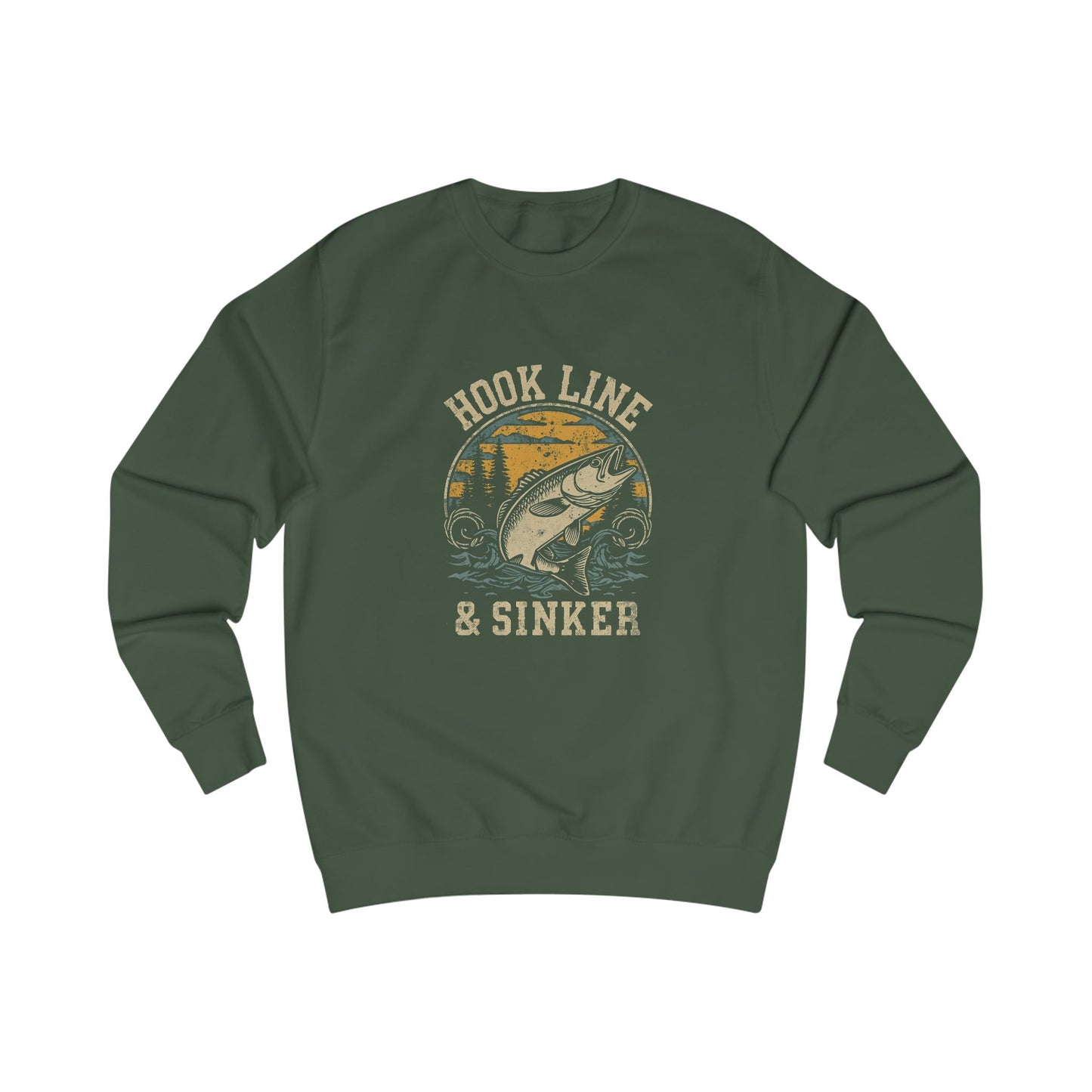 Fishing Themed Unisex Sweatshirt, Hook Line & Sinker Apparel, Cozy Gift for Anglers, Casual Outdoor Wear, Perfect for Birthdays & Holidays