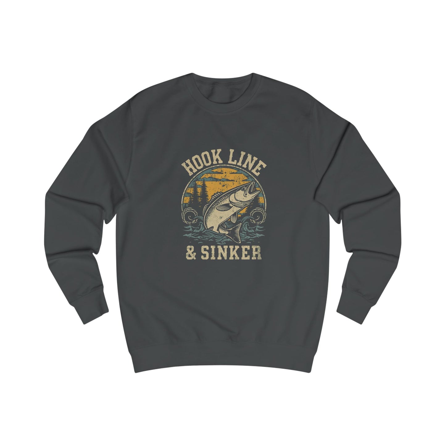 Fishing Themed Unisex Sweatshirt, Hook Line & Sinker Apparel, Cozy Gift for Anglers, Casual Outdoor Wear, Perfect for Birthdays & Holidays