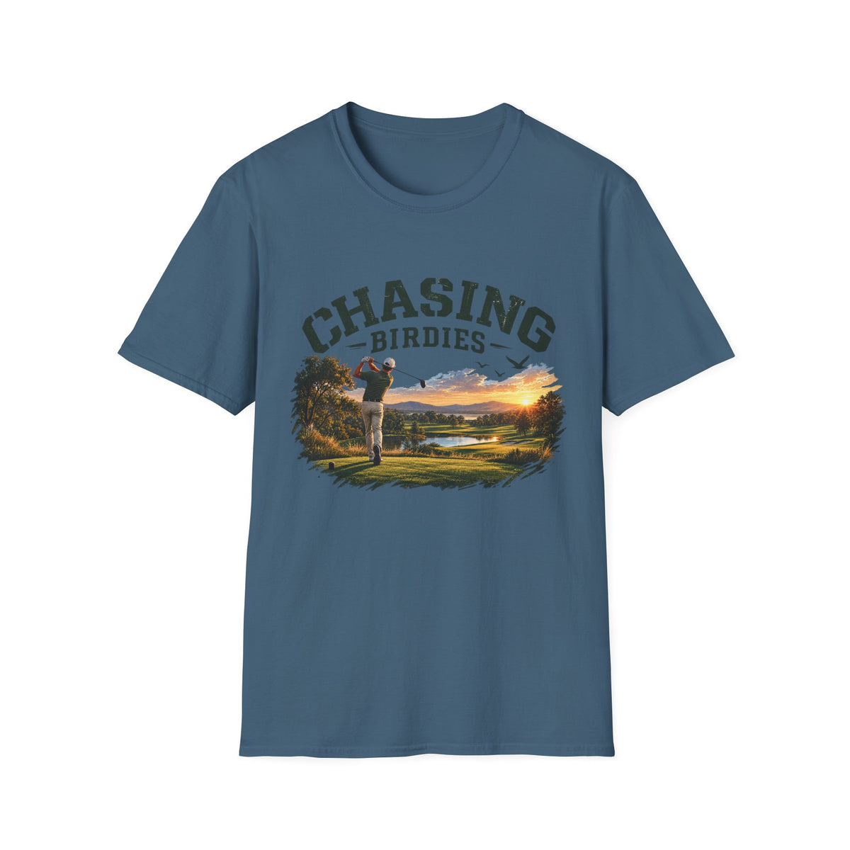Chasing Birdies Golf T-Shirt – Scenic Golfer Tee