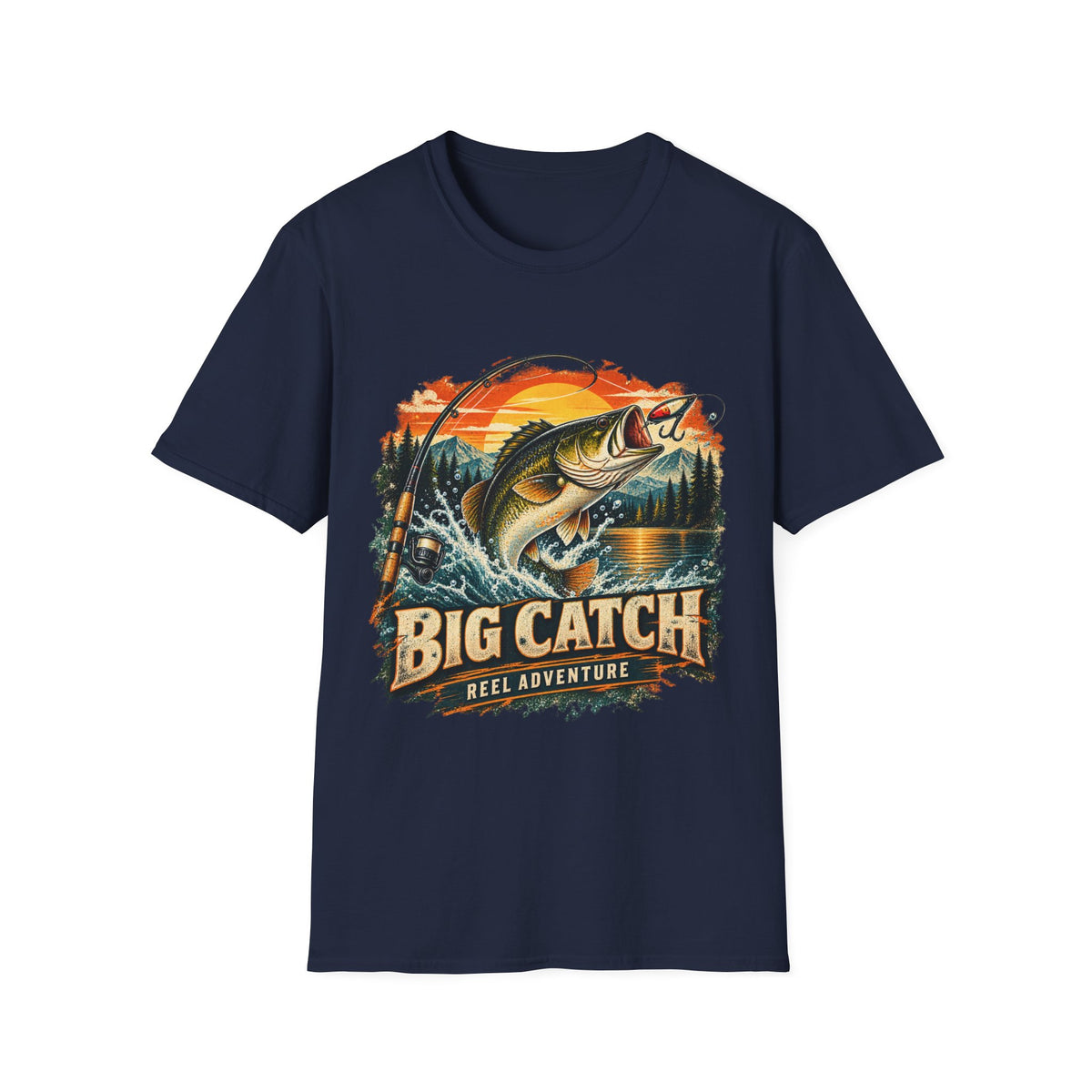 Big Catch Reel Adventure Fishing T-Shirt – Vintage Angler Graphic Tee