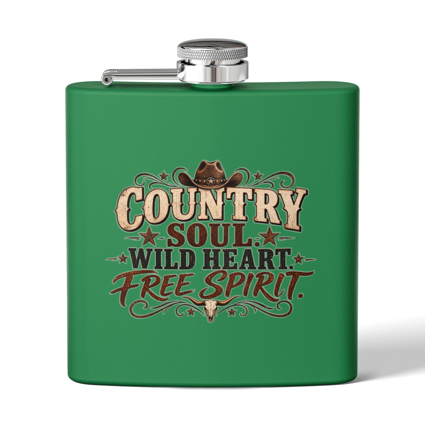 Country Soul Wild Heart Free Spirit Hip Flask