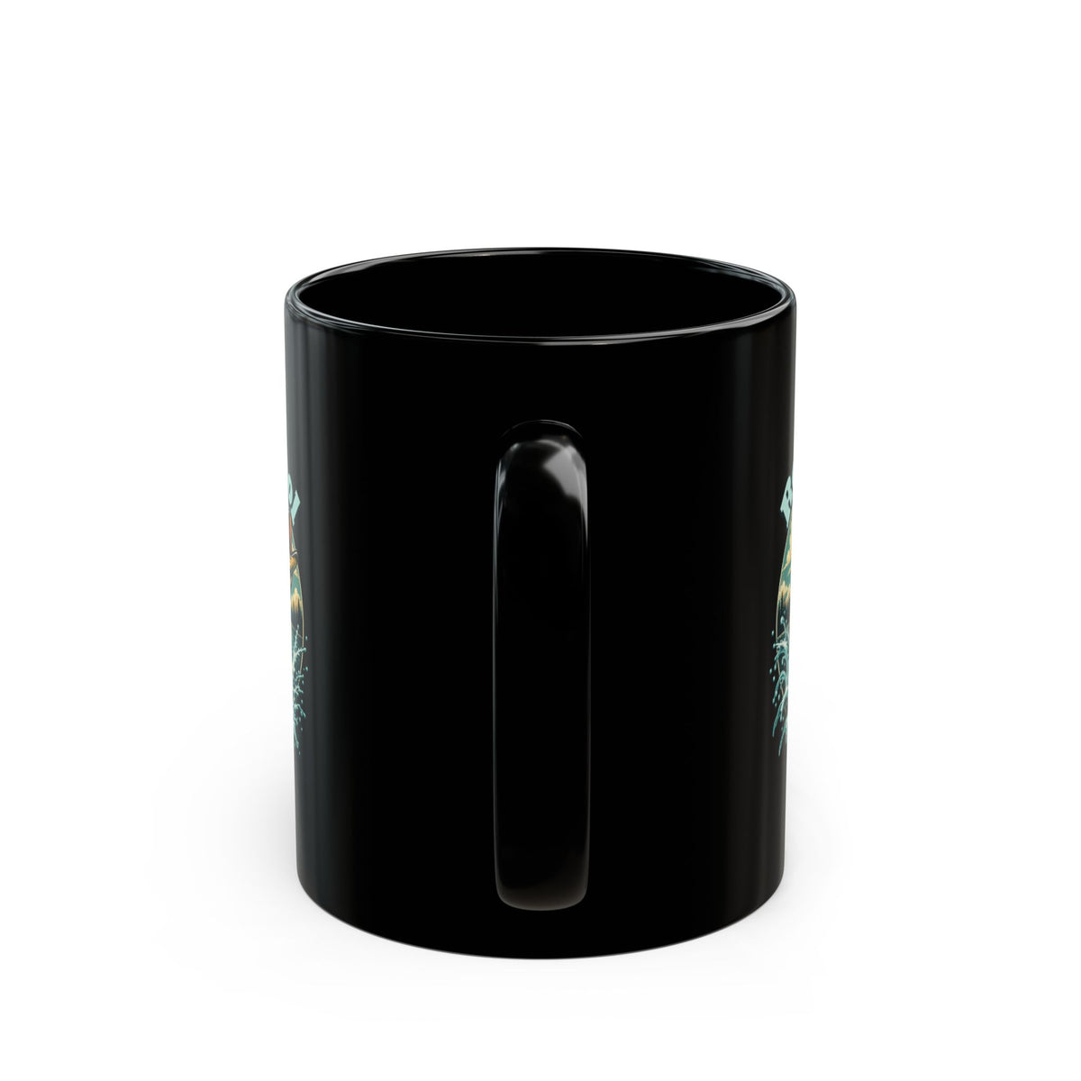 Reel Cool Black Fishing Mug – Retro Angler Mug
