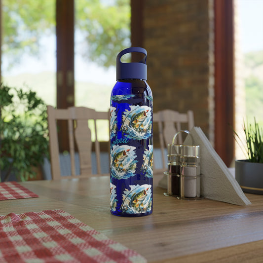 Angel-Grafik-Trinkflasche, angehackter Fisch, Spritzwasser-Trinkflasche