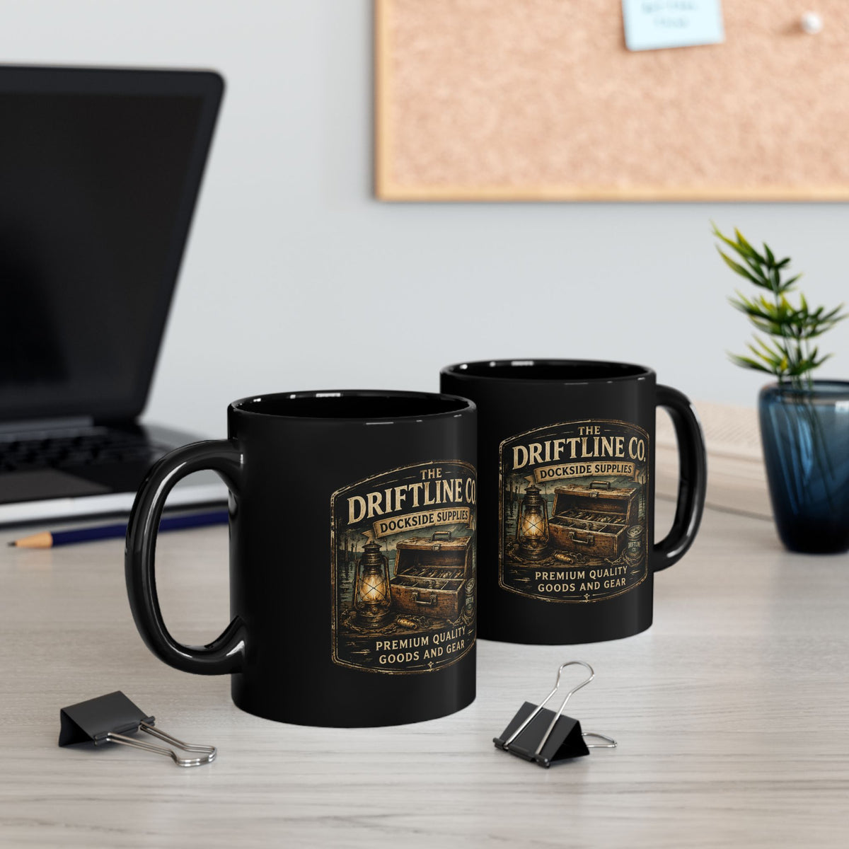 The Driftline Company – Dockside Supplies Black Fishing Mug