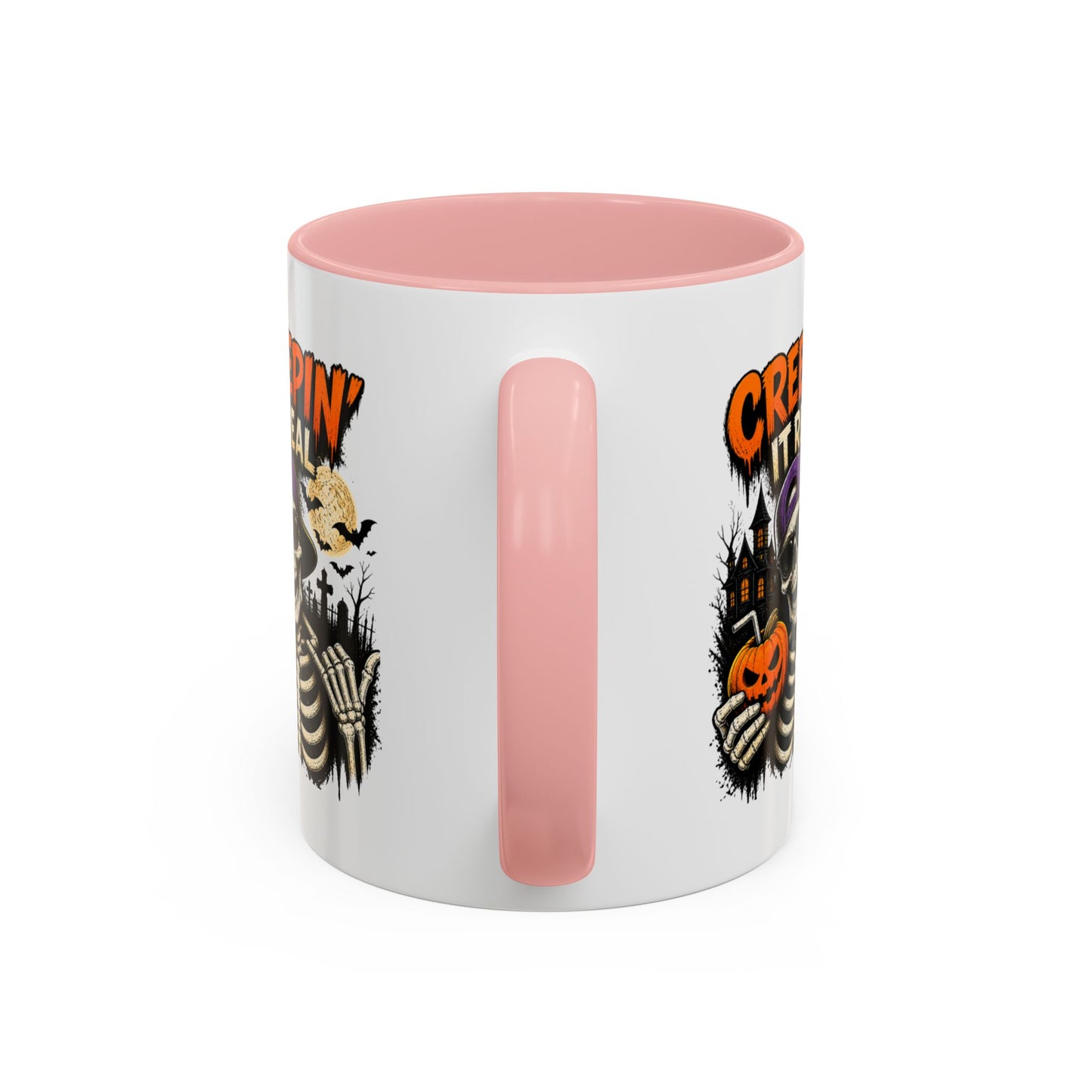 Creepin’ It Real Halloween Accent Mug – Skeleton Coffee Mug