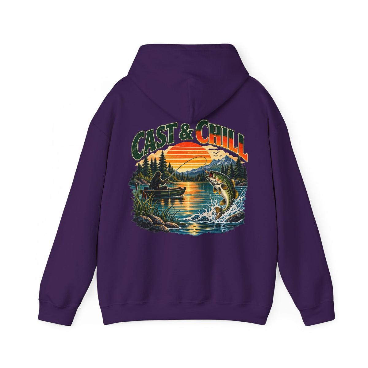 Cast & Chill Back Print Hoodie – Vintage Fishing Hoodie