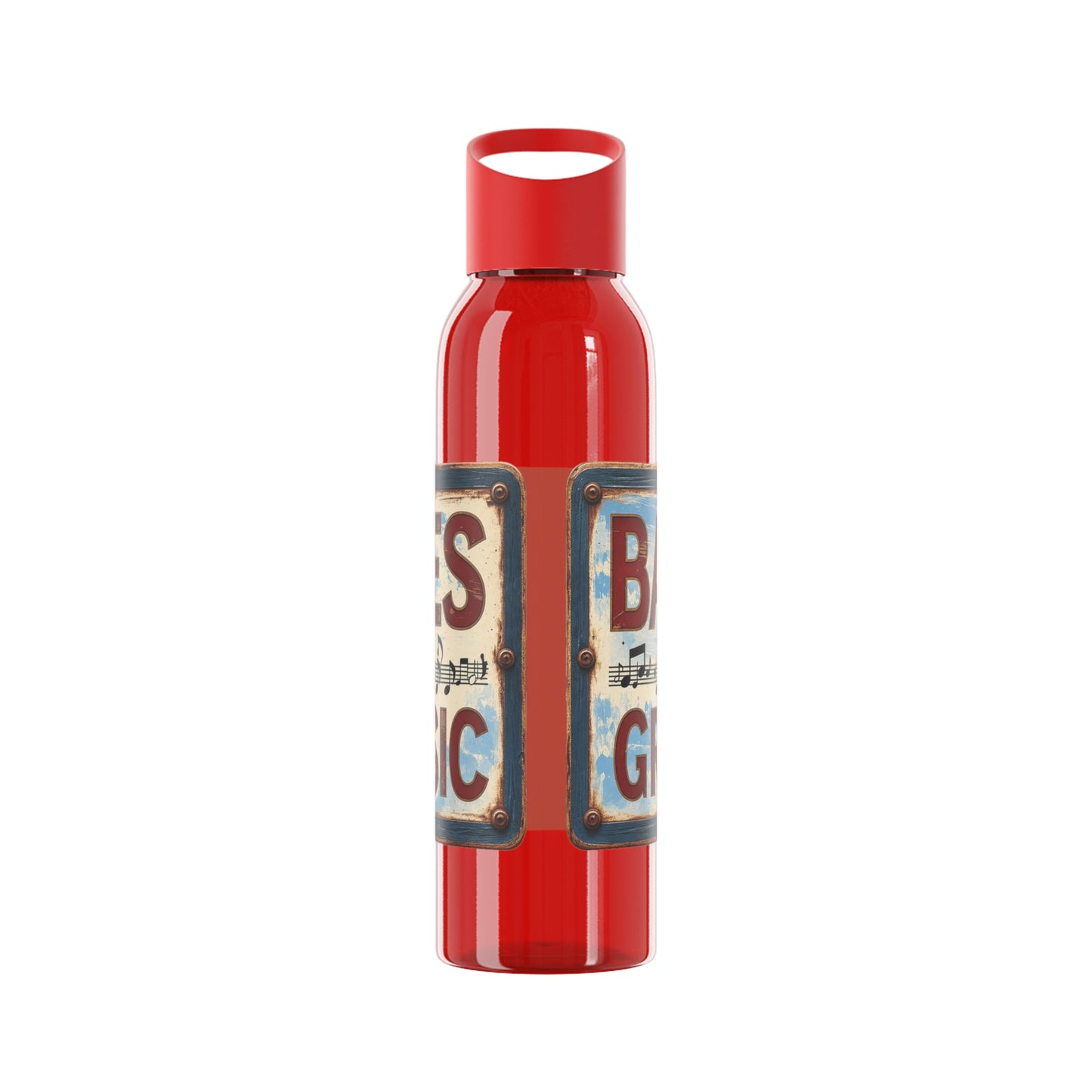 Bad Times Require Great Music Water Bottle | Reusable Sports Bottle | Vintage Music Lover Drink Bottle | Wrap Around Graphic Bottle