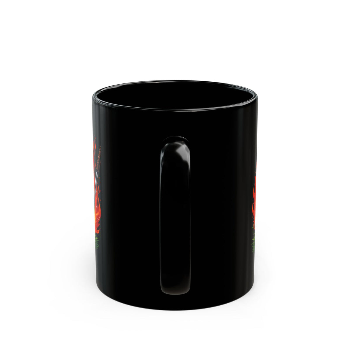 Flaming Golf Ball Schwarze Tasse Golfer Tasse Feuer Golf Tee Design