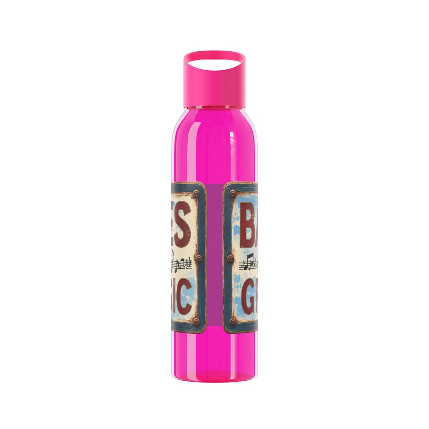 Bad Times Require Great Music Water Bottle | Reusable Sports Bottle | Vintage Music Lover Drink Bottle | Wrap Around Graphic Bottle