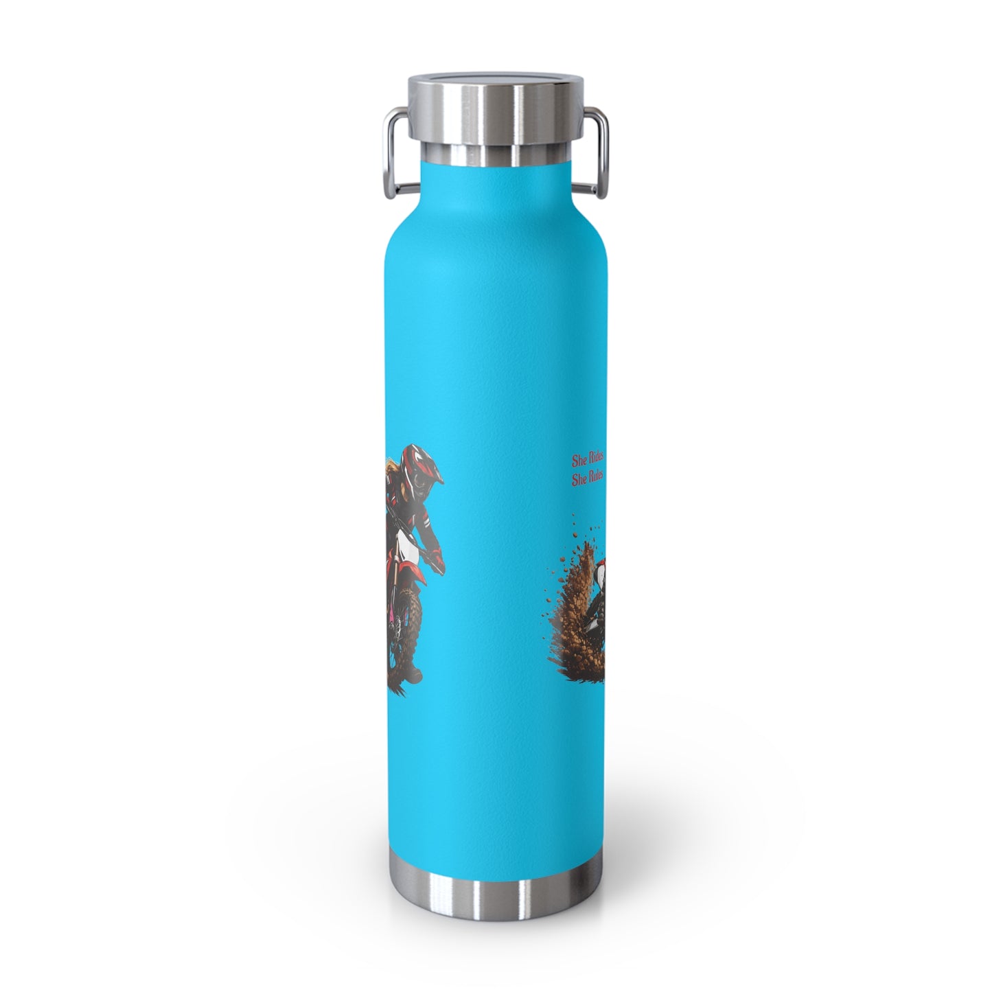 She Rides She Rules Motocross Insulated Flask