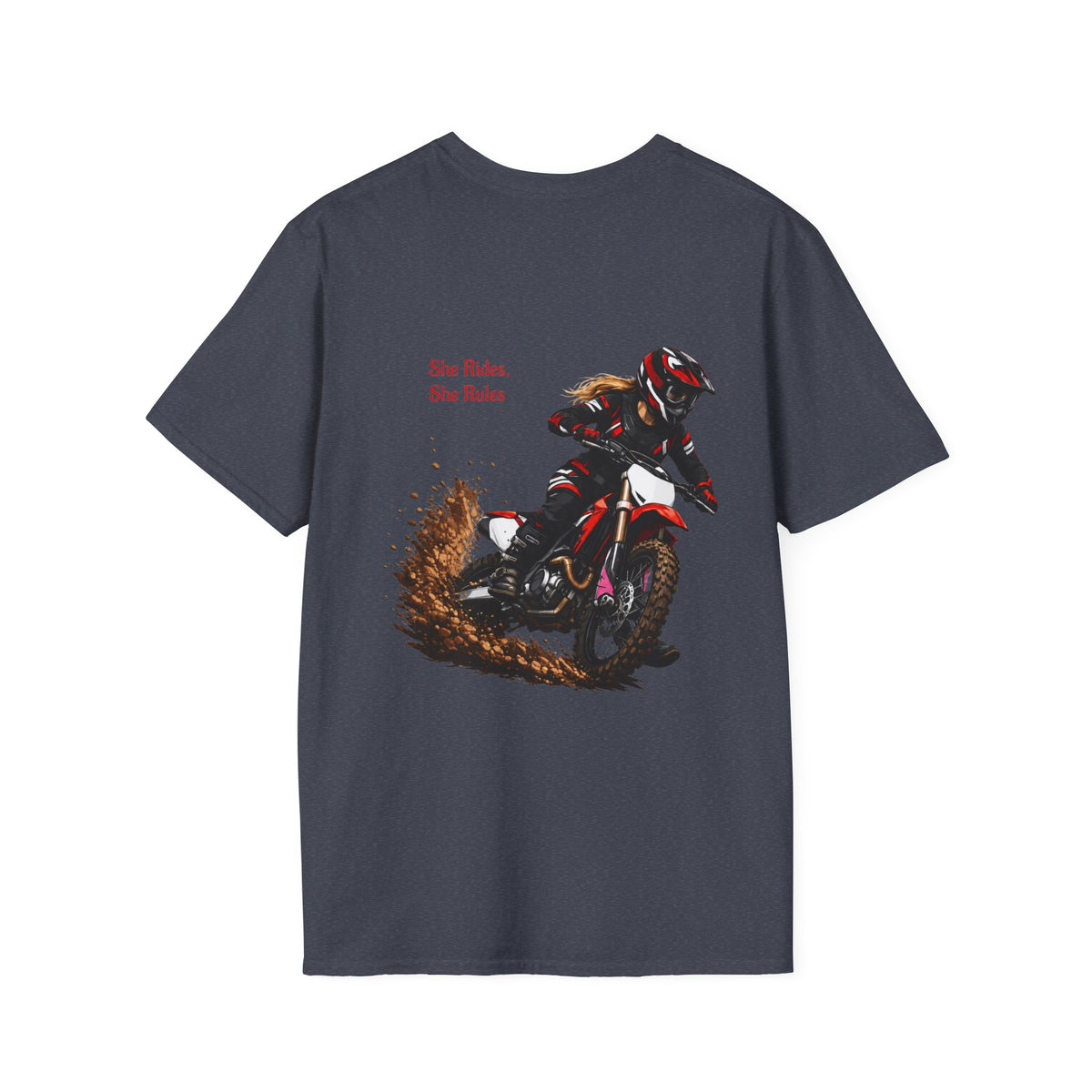 She Rides, She Rules Dirt Bike T-Shirt