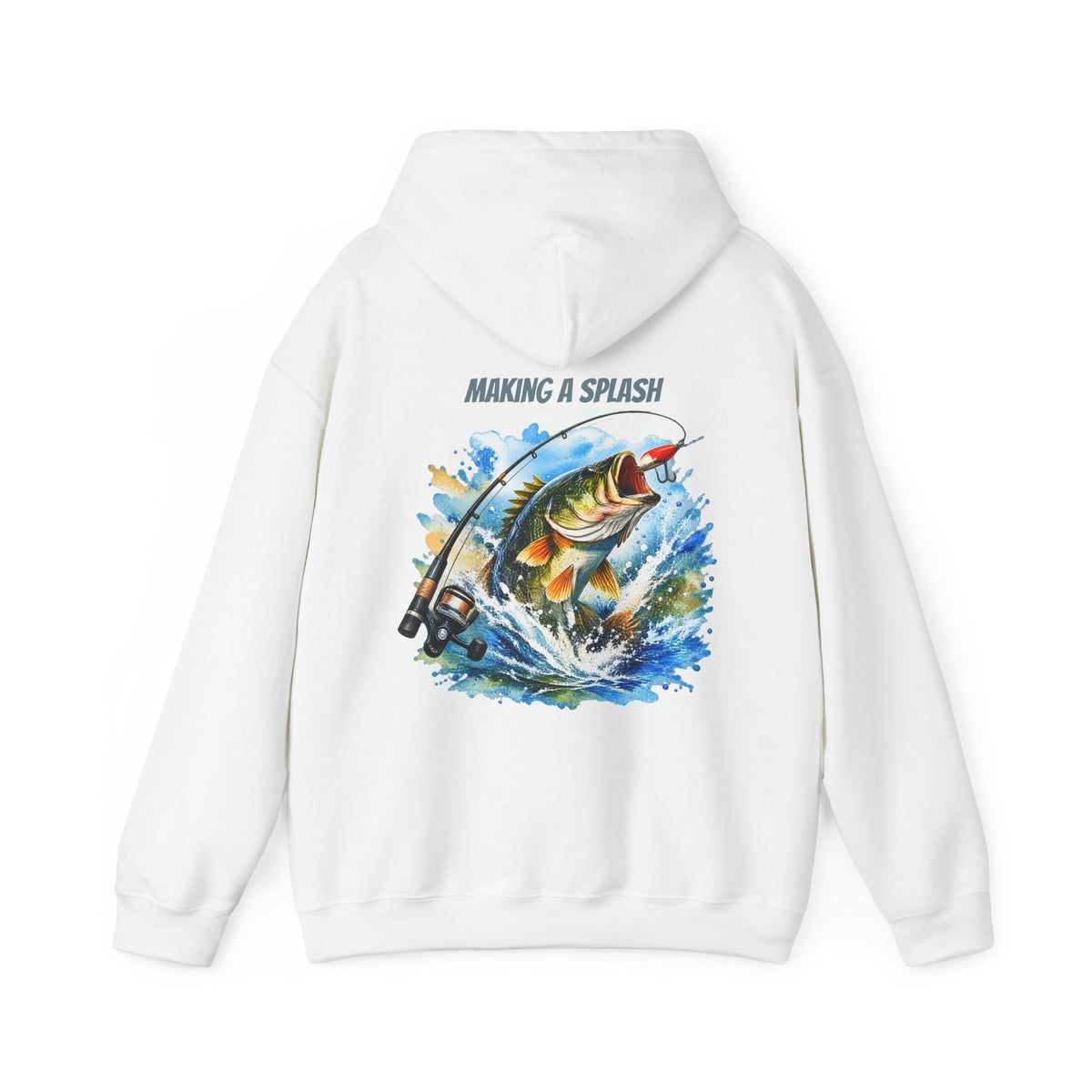 Making a Splash Back Print Hoodie – Fishing Graphic Hoodie