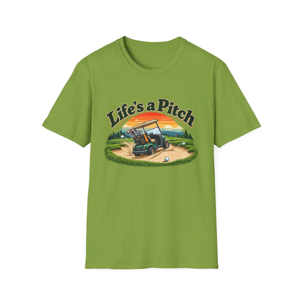 Life’s a Pitch Golf T-Shirt – Funny Golf Cart Tee