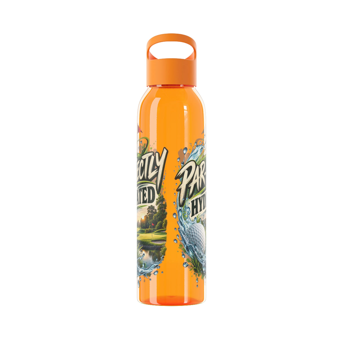 Bouteille d'eau de golf parfaitement hydratée Motif scène de golf dans une gamme de couleurs