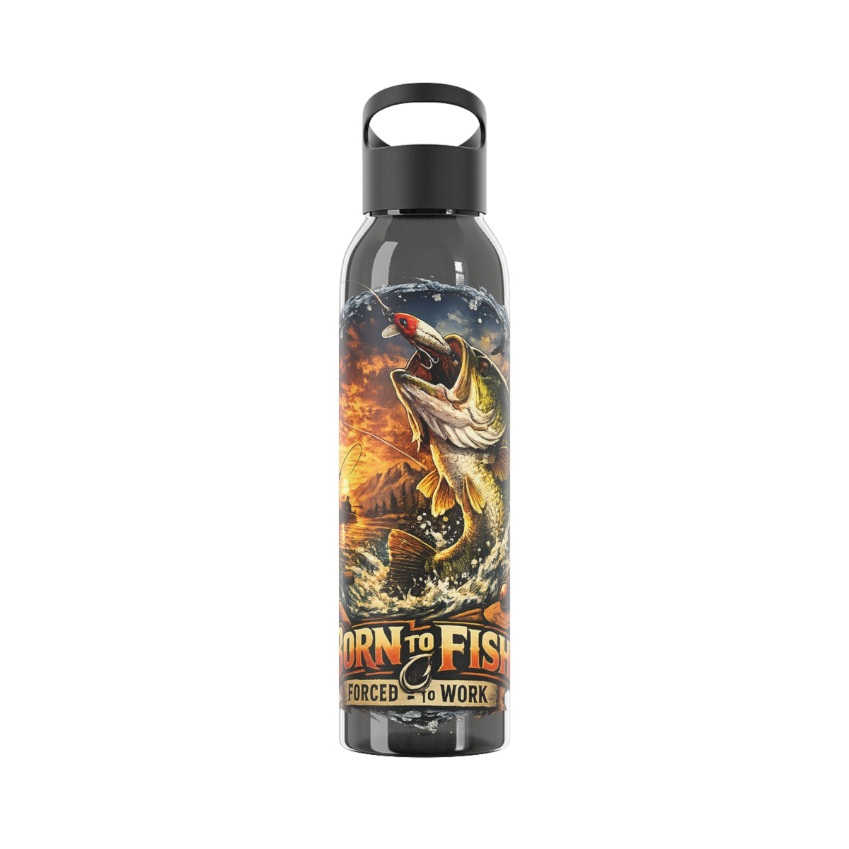 Born to Fish Forced to Work Water Bottle – Angler Fishing Bottle