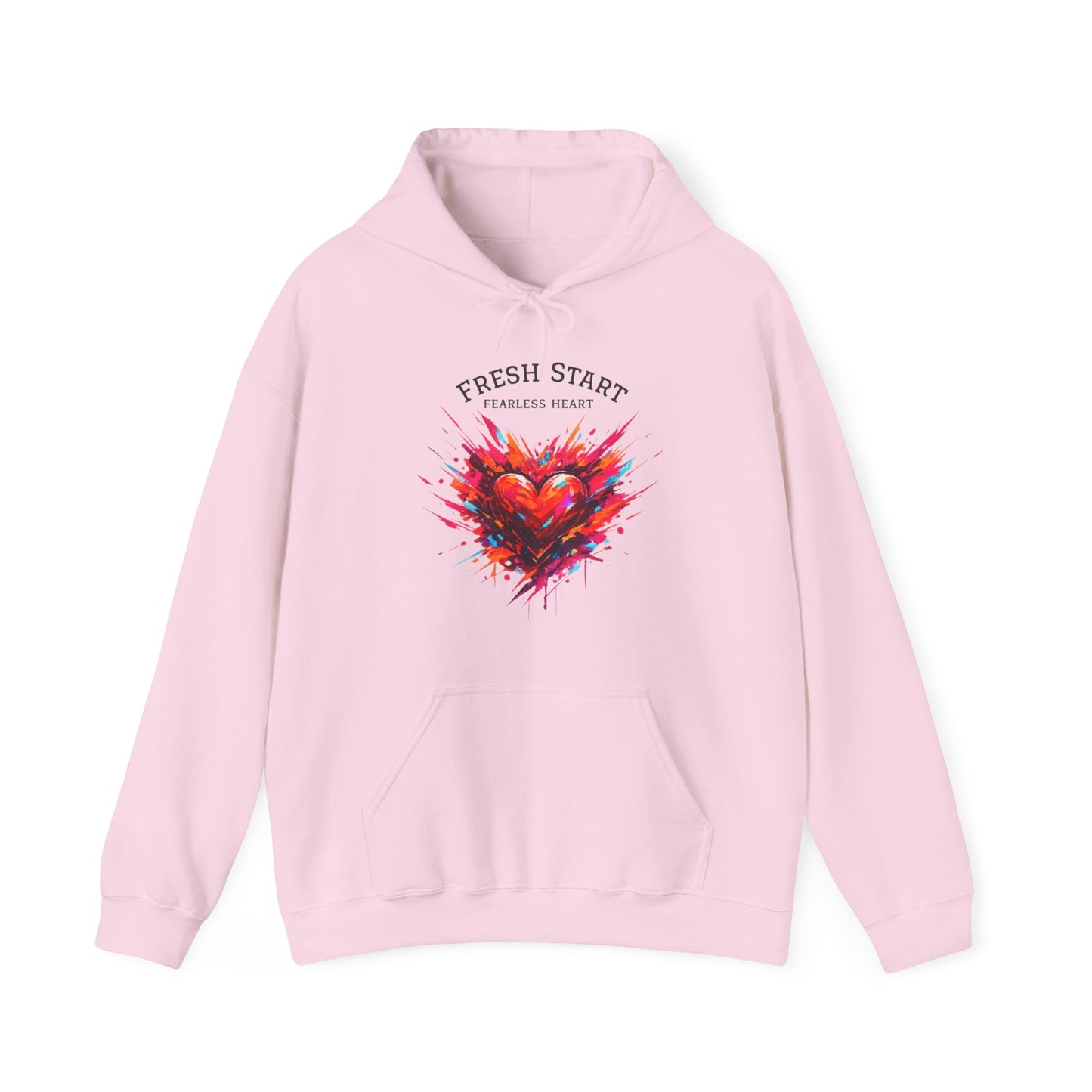 Fresh Start Fearless Heart Hoodie | Inspirational Pullover Hoodie | Positive Mindset Sweatshirt | Gifts & Lifestyle