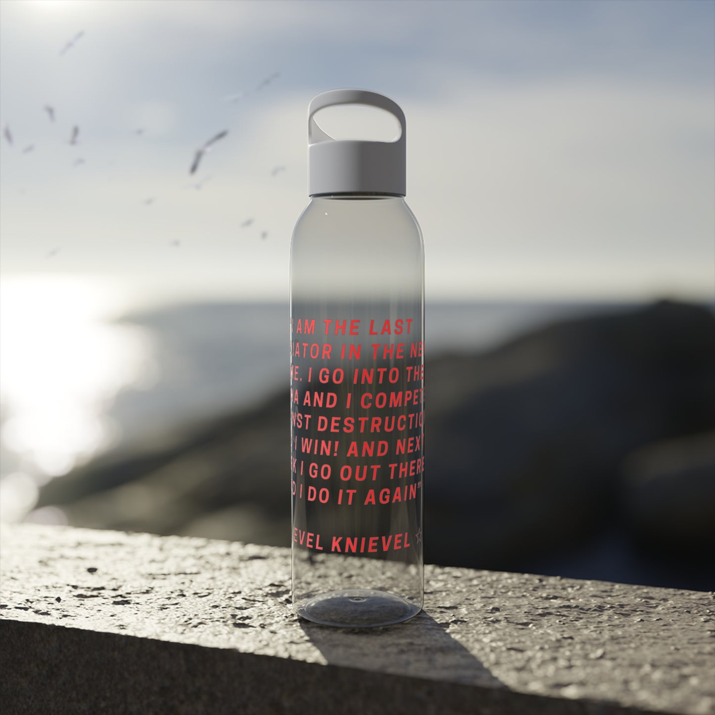 Evel Kneivel Legends Quote Water Bottle
