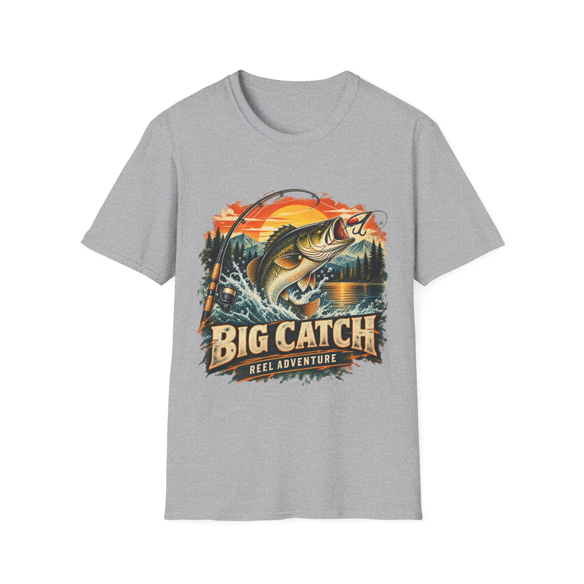 Big Catch Reel Adventure Fishing T-Shirt – Vintage Angler Graphic Tee