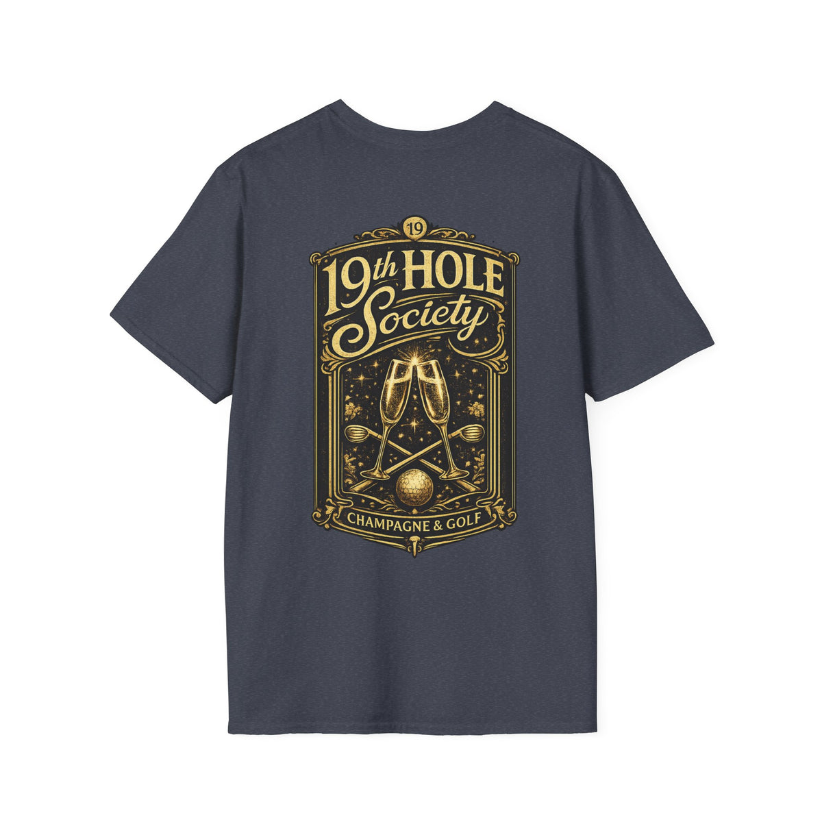 19th Hole Society Champagne and Golf T-Shirt