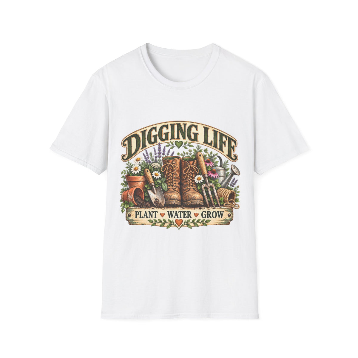 Digging Life Pflanze Wasser Wachsen Vintage Gartenarbeit T-Shirt