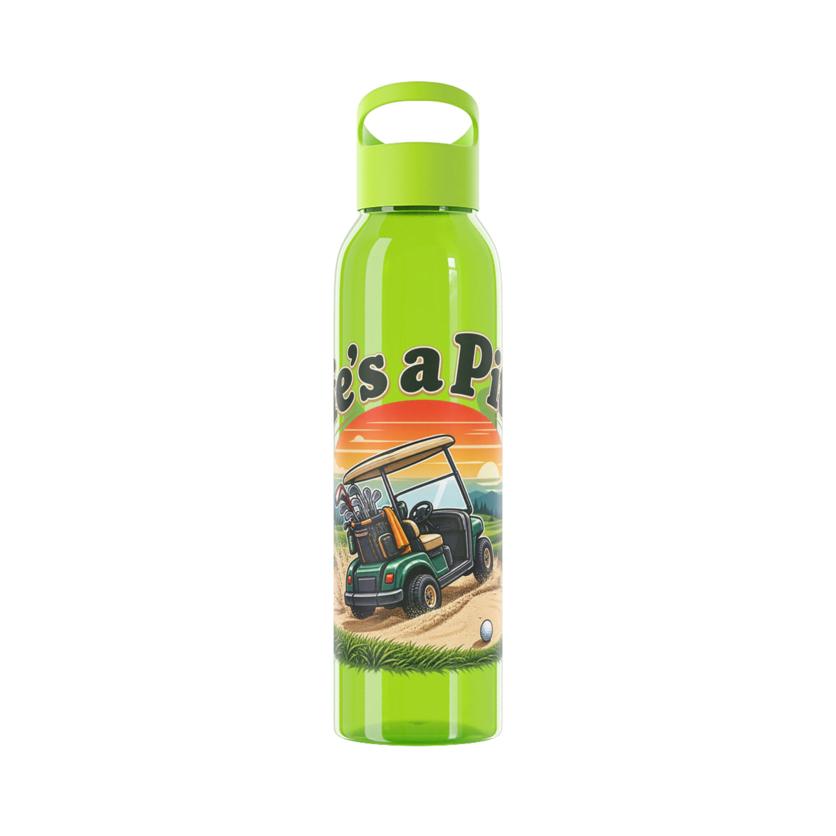 Life’s a Pitch Golf Water Bottle – Golf Cart Design