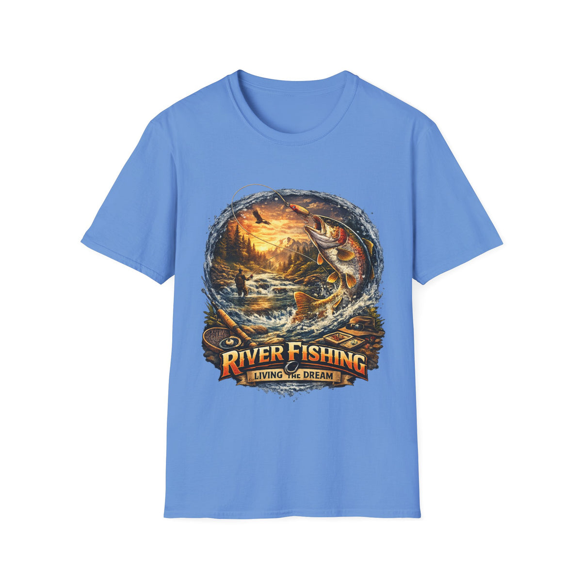 River Fishing Living the Dream T-Shirt – Angler Fishing Tee