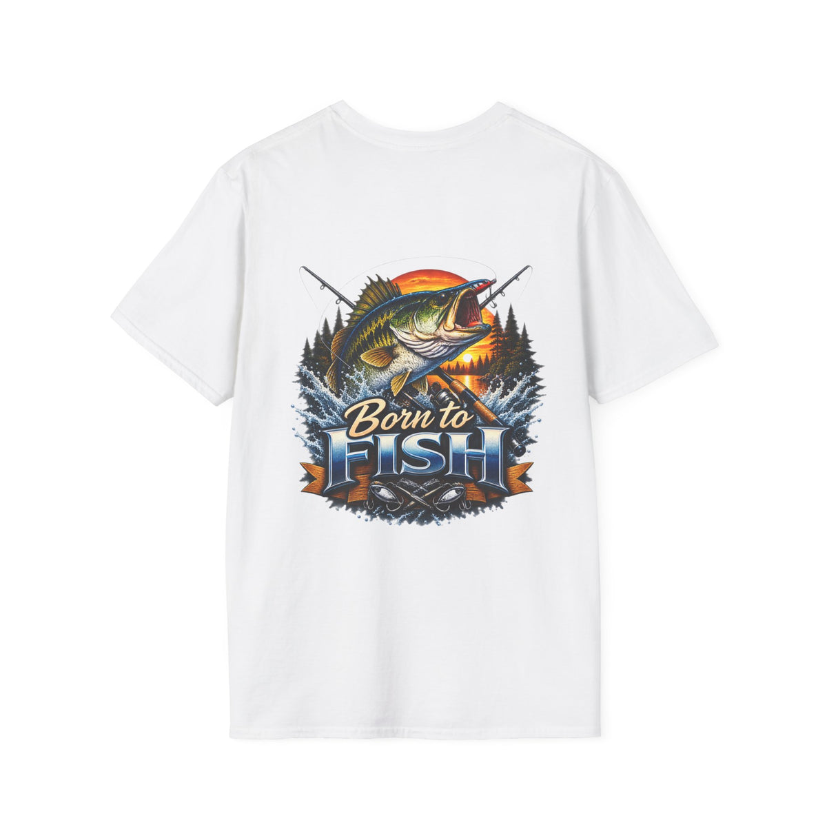 Born to Fish Back Print T-Shirt – Angler Fishing Graphic Tee