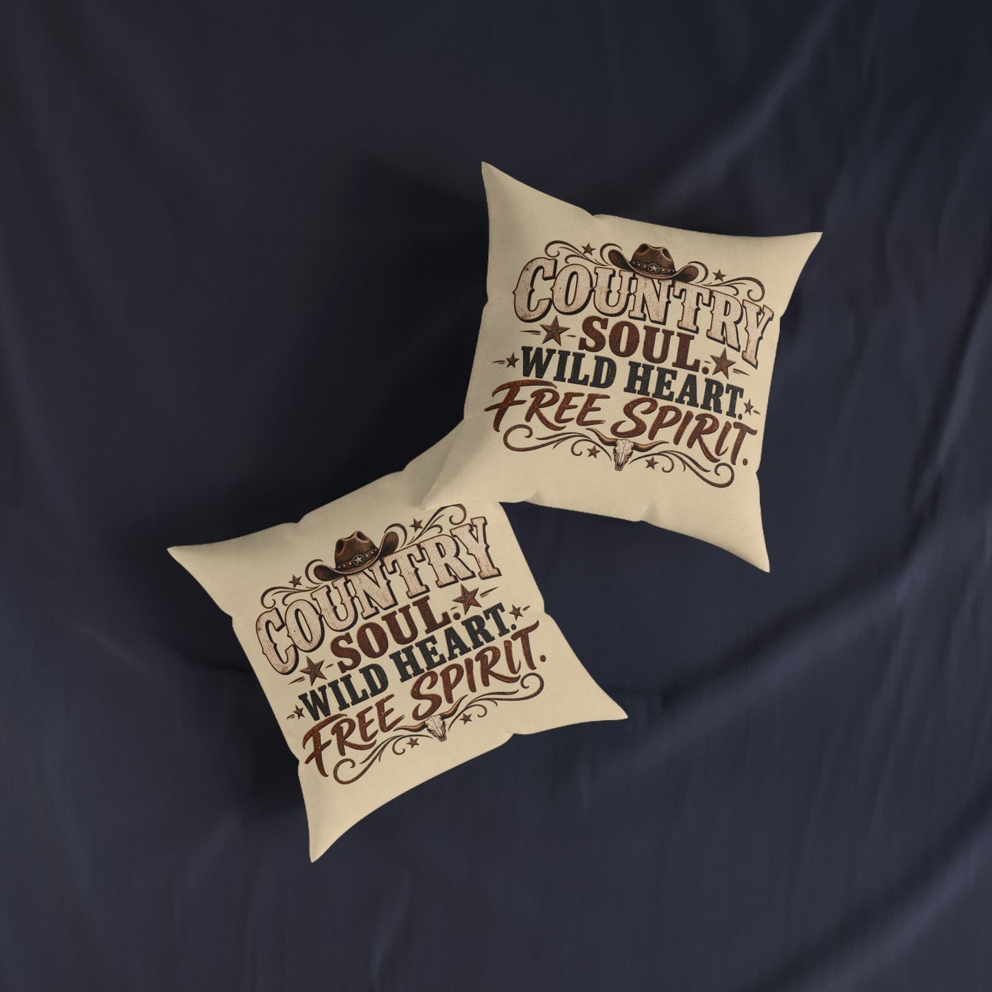 Country Soul Wild Heart Free Spirit Cushion – Western Country Pillow