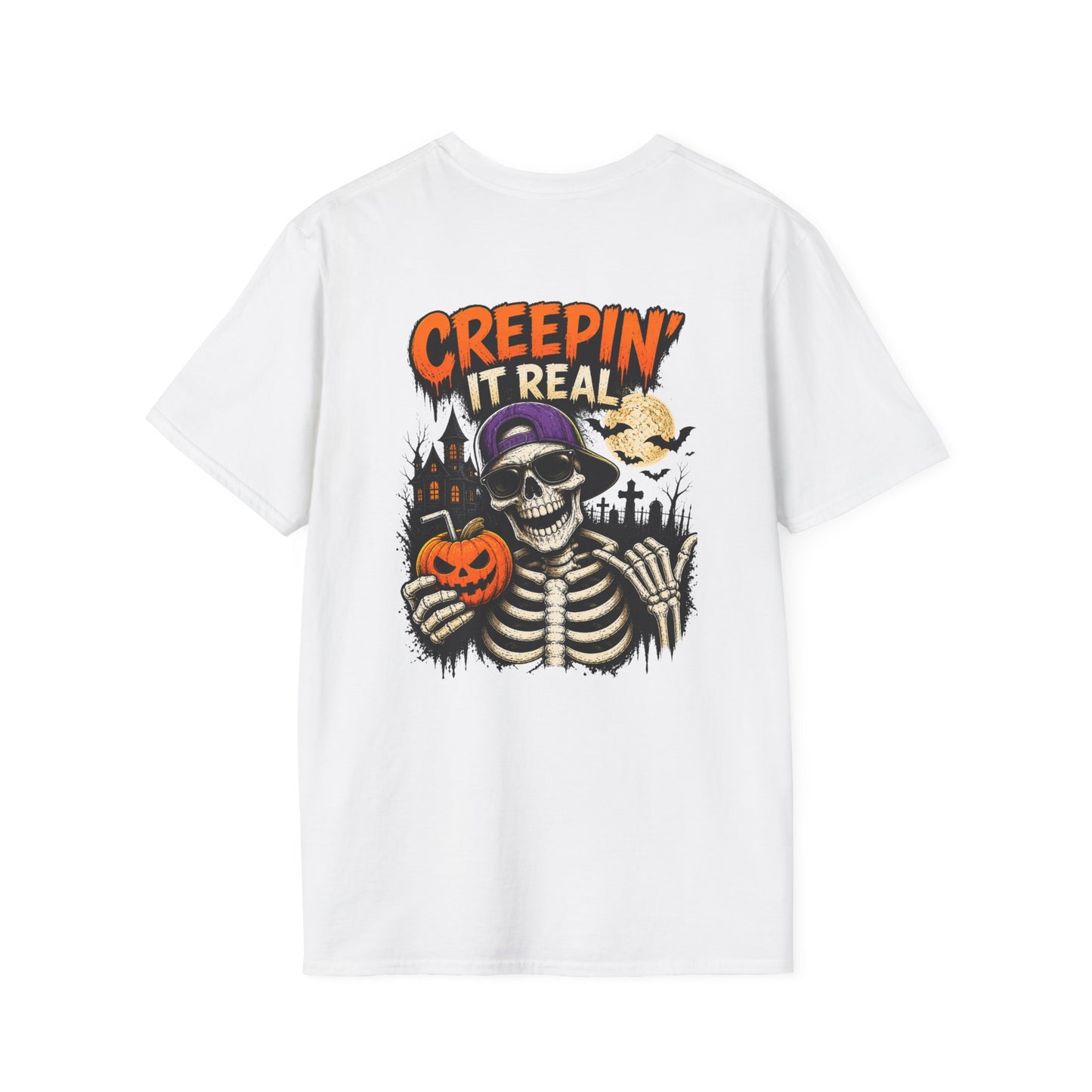 Creepin’ It Real Halloween T-Shirt – Skeleton Graphic Tee