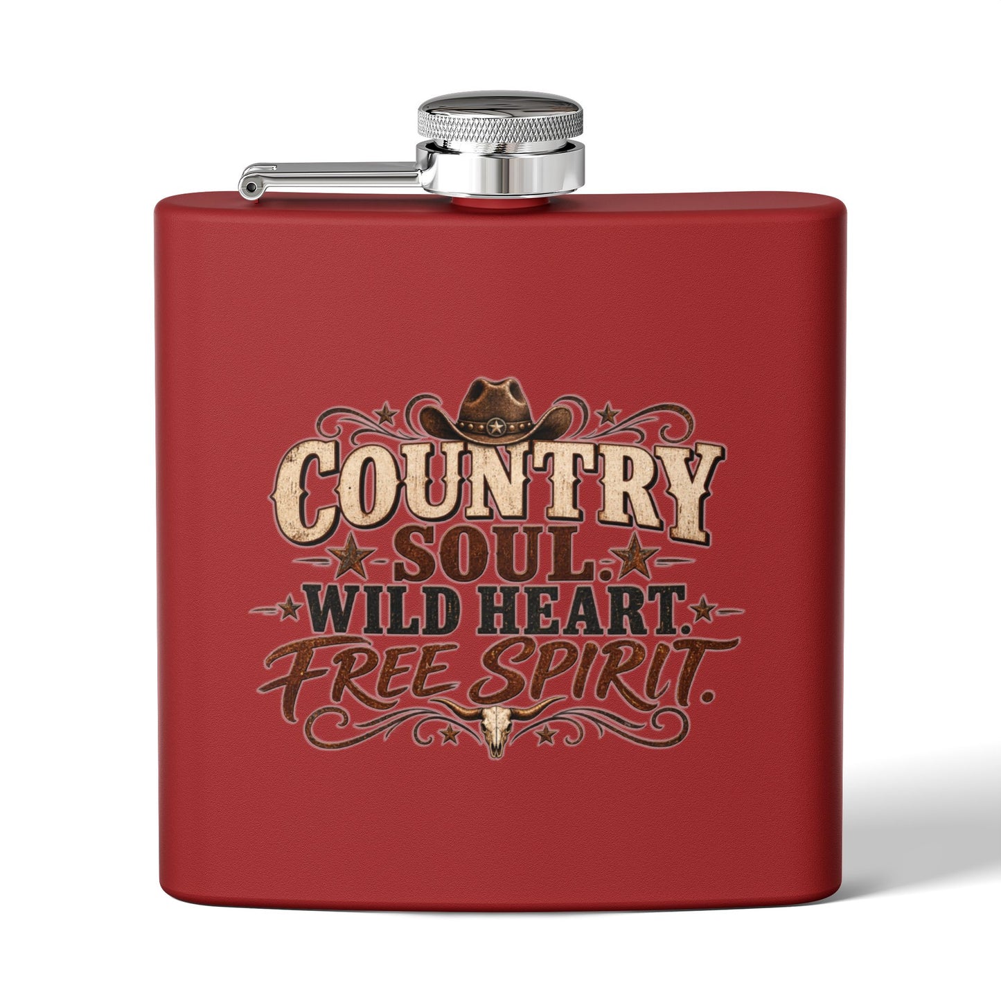 Country Soul Wild Heart Free Spirit Hip Flask
